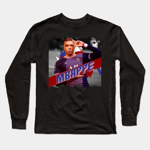 Mbappe, france striker poster Long Sleeve T-Shirt by Aloenalone